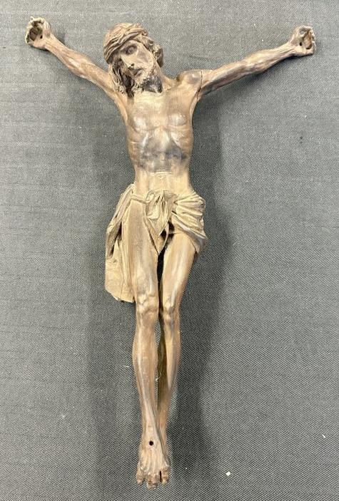 Early hand carved JESUS figure, was hanging on wall in local estate, just as we found it. Had arms (1 of 5)