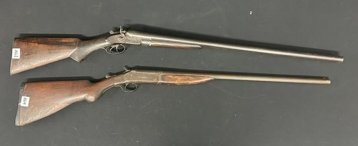 (2) older estate rifles including ( F. DUMOULIN & CO. double barrel shotgun Model 1905 & (STEVENS (1 of 6)