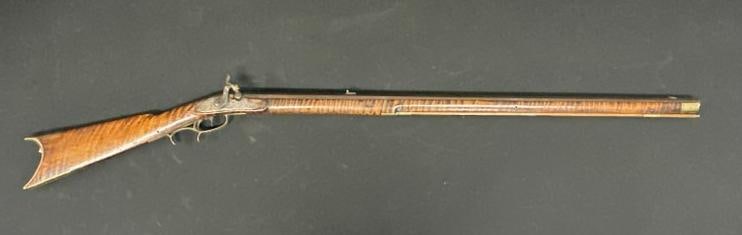 19th c tiger maple percussion rifle, unsure of Maker, can see PHILADELPHIA on the plate. From an (1 of 11)
