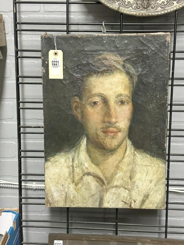 Franklin Zell Heuston (1880-1966 ) o/c portait of a young Gentleman, some paint flaking, circa: Franklin Zell Heuston (1880-1966 ) o/c portait of a young Gentleman, some paint flaking, circa 1940's or so....painting measures 20" x 14". This painting is directly from the Artist's estate, we are s