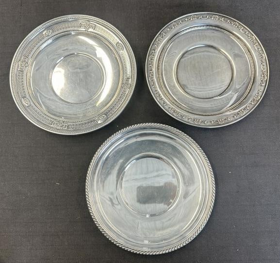 STERLING SILVER (3) bowls, (2) GORHAM & (1) INTERNATIONAL, all in fine estate condition, they (1 of 6)