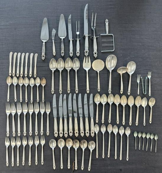 STERLING SILVER- 84 pc. ROYAL DANISH pattern by INTERNATIONAL STERLING, from fine estate in Hudson: STERLING SILVER- 84 pc. ROYAL DANISH pattern by INTERNATIONAL STERLING, from fine estate in Hudson Valley we are selling, in fine condition, just as we found it, not monogrammed. Includes 7 dessert fo