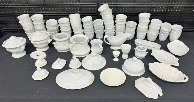 Big lot misc. IRONSTONE pieces, including cups, lids, pieces missing lids, etc. Good lot for a (1 of 6)