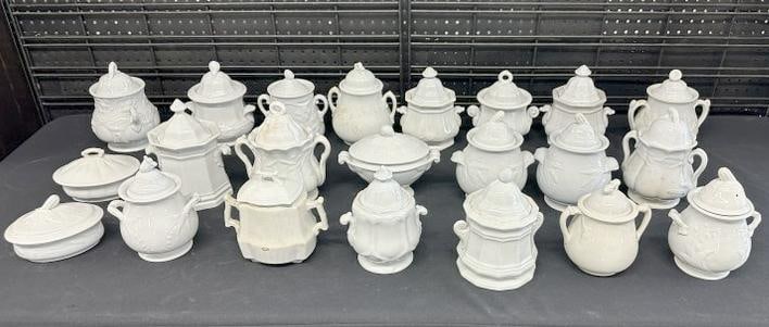 (22) IRONSTONE covered serving pieces, overall good condition, from Woodstock, N.Y. estate of old (1 of 8)