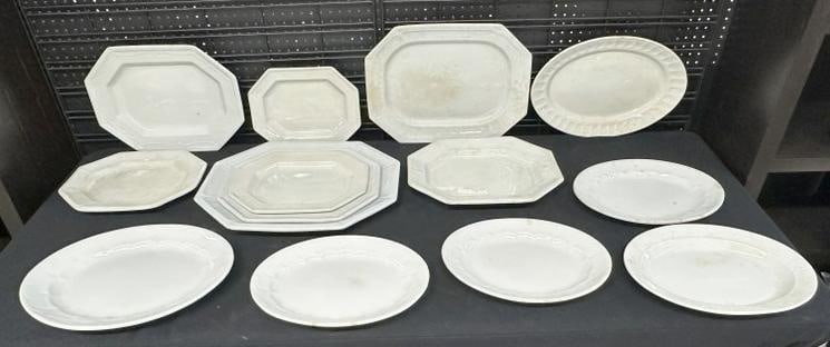 (14) IRONSTONE platters, nice overall condition, from Woodstock, N.Y. estate of old time antique: (14) IRONSTONE platters, nice overall condition, from Woodstock, N.Y. estate of old time antique dealer…..just as we found them.