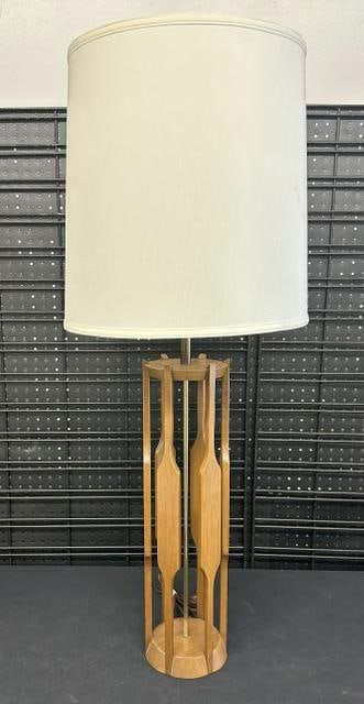 Mid Century Modern Modeline attributed walnut table lamp, circa 1960's, walnut, very clean, from: Mid Century Modern Modeline attributed walnut table lamp, circa 1960's, walnut, very clean, from fine estate in Poughkeepsie, N.Y. Measures 39" high to top of the finial.