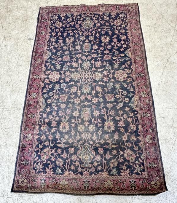 Oriental wool older handmade rug, from local estate in Hudson Valley, measures 82" x 47". (1 of 2)