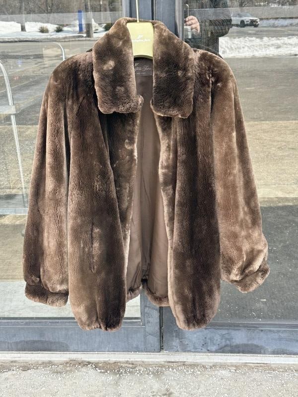 Estate short zipper fur jacket, from Flemington Furs, from fine estate in Poughkeepsie, New York, in (1 of 3)