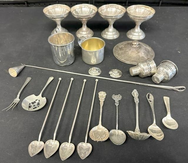 Estate lot misc. STERLING SILVER from fine local estate, just as we found it all throughout the (1 of 4)