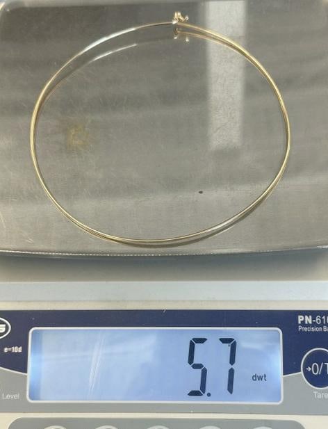 14K wire necklace from local estate in Hudson Valley, measures approx. 4.75" across. Nice condition, - 2