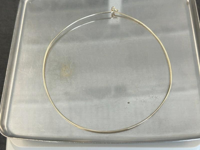 14K wire necklace from local estate in Hudson Valley, measures approx. 4.75" across. Nice condition, - 3