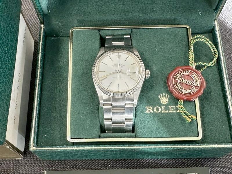 1980's ROLEX Oyster Perpetual Datejust , was stored away in a dresser drawer in box from a fine: 1980's ROLEX Oyster Perpetual Datejust , was stored away in a dresser drawer in box from a fine estate in Hudson Valley, he worked at IBM and received this for the Quarter Century Club in 1984, runnin