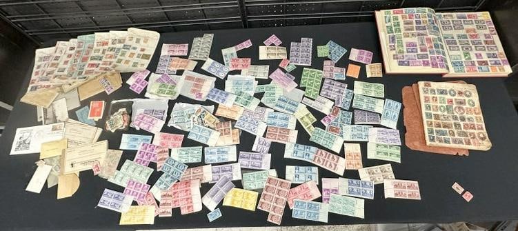 Estate lot USA & Foreign stamps, from estate in Poughkeepsie, N.Y. ( unused and used ), with 2: Estate lot USA & Foreign stamps, from estate in Poughkeepsie, N.Y. ( unused and used ), with 2 albums, and lots of loose….just as we found them.