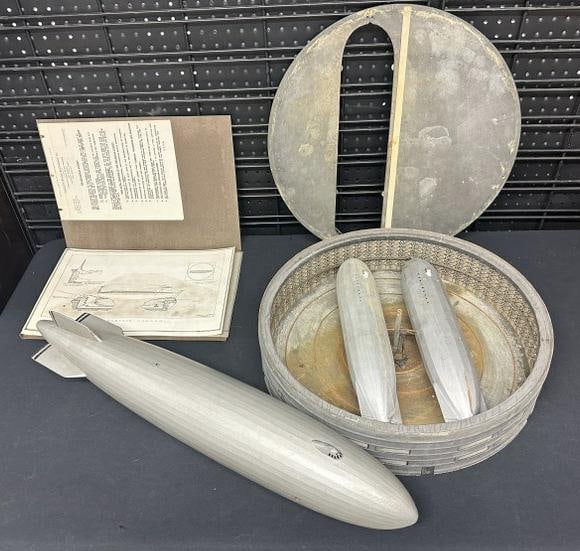 RARE Patent Documents & (4) models for ( SUB SURFACE HANGAR ) for Zeppelin & Air Ships, by Charles: RARE Patent Documents & (4) models for ( SUB SURFACE HANGAR ) for Zeppelin & Air Ships, by Charles J. Carlotti, directly from his estate in the Hudson Valley, the round Sub Hangar and (2) handmade Air