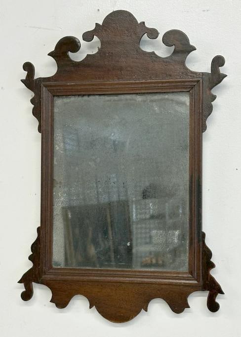 Diminutive Mahogany Period Chippendale Mirror, from Hudson Valley estate of old time antique dealer, (1 of 3)