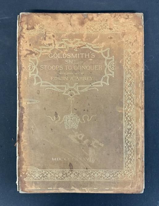 SHE STOOPS TO CONQUER, NEW YORK, HARPER & BROTHERS, 1887 Published, leatherbound, covers are loos (1 of 4)