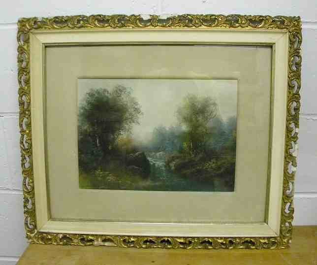 Chandler Hudson Valley Pastel Landscape w/ Stream: William Henry Chandler, Hudson Valley Pastel Landscape w/ Stream, from Hudson Valley home, nicely executed, in his style, signed lower left. Pastel measures 11" x 14". Nice condition.
