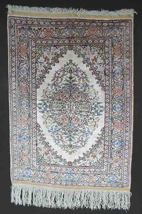 Small Silk Fine Woven Oriental Carpet
