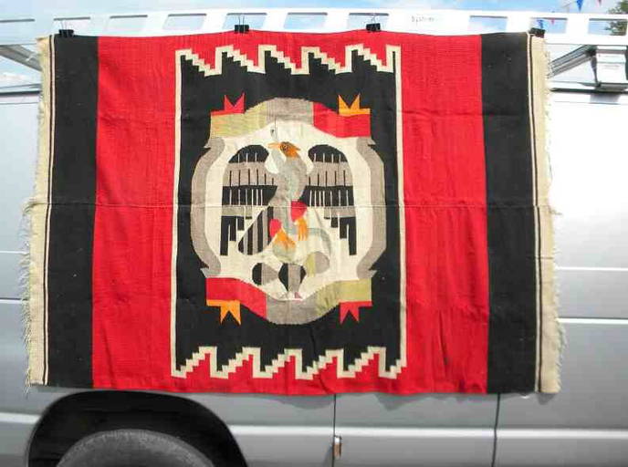 Yaqui Indian Double Loom Blanket Eagle w/Snake Red Jun 29, 2013 JMW