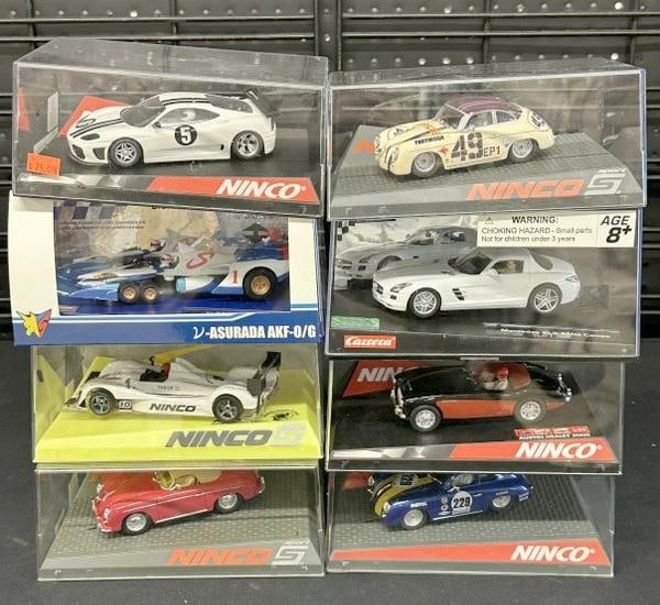 (8) slot cars in original plastic cases, fine condition, just as we found them?.Part II of the over: (8) slot cars in original plastic cases, fine condition, just as we found them?.Part II of the over 2400 piece New England Slot Car collection we are selling, these were his pride and joy, and most al