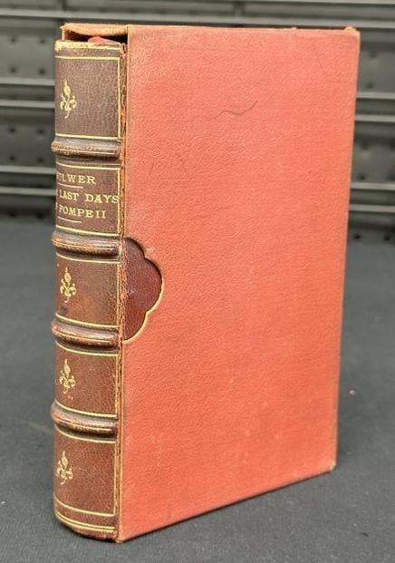 ( THE LAST DAYS OF POMPEII ), Copyright 1879, Second Copyright Edition. Nice leather and marble (1 of 6)