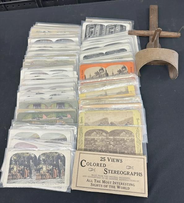 143 stereoviews consisting of 100 loose lithoprints and a 25 card litho set. Plus 18 real photo (1 of 1)