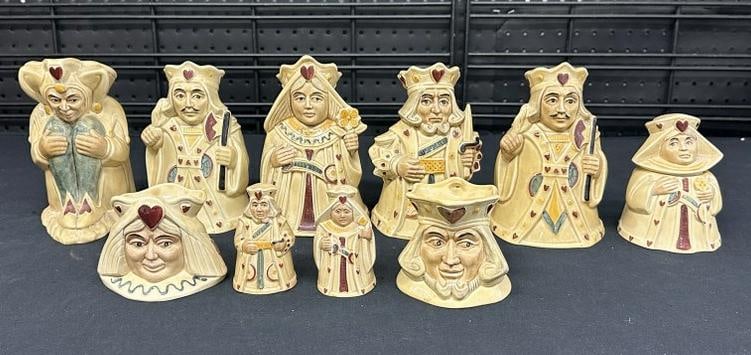 (10) H J WOODS Pack of Cards Series pitchers, salt & pepper shakers and condiment pcs. All in nice (1 of 4)