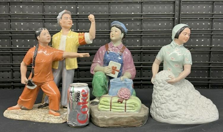 (3) Chinese Cultural Revolution porcelains figures, very nice overall condition, nice detail, to (1 of 2)