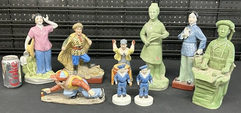 (9) Chinese porcelain figures, some depicting the Chinese Cultural Revolution era, circa 1960's, (1 of 5)