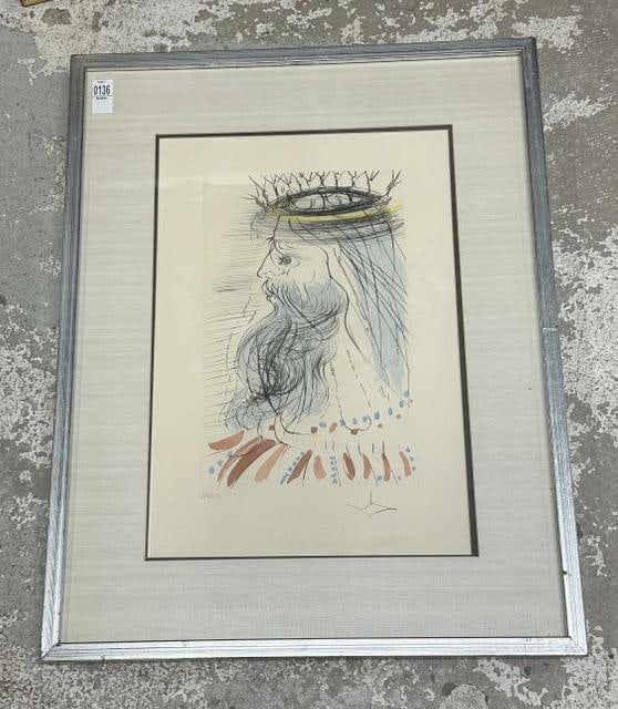 Salvador Dali pencil signed color etching ( KING SOLOMON ), in very nice condition, released in (1 of 4)