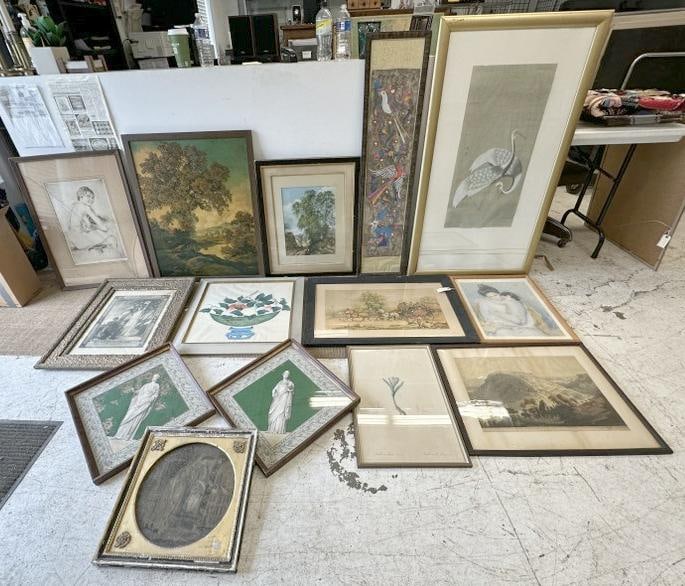 (13) misc. prints from the estate, under glass, some in better condition than others, just as we (1 of 10)