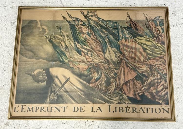 WW I Poster titled ( L'EMPRUNT DE LA LIBERATION ), by Abel Faivre, from home in Hudson Valley, in (1 of 3)