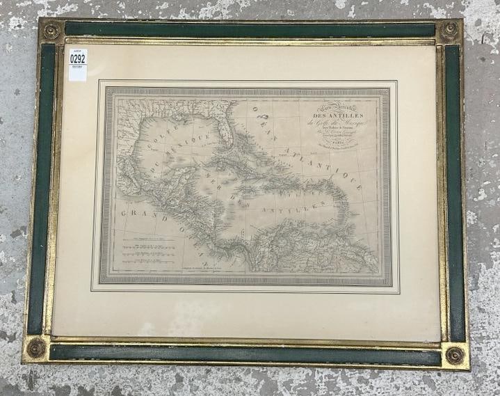 1825 map of ( CARTE PARTICULIERE DES ANTILLES DU GOLFE DU MIXIQUE ), in nice overall condition, from (1 of 4)