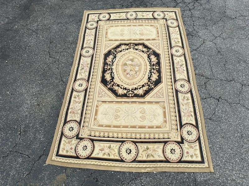 Needlepoint scatter rug, nice overall condition, measures 72" x 47". (1 of 1)