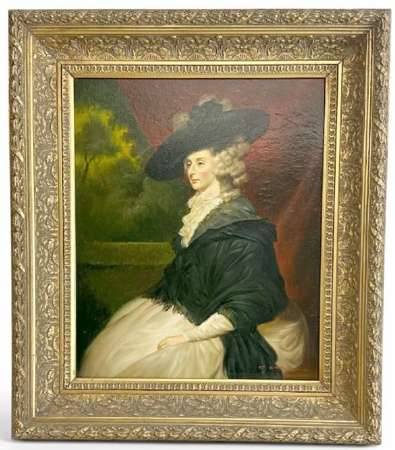Contemporary o/c painting of ( Mary Darby aka Mrs. Thomas Robinson ), signed lower right ( CT (1 of 3)