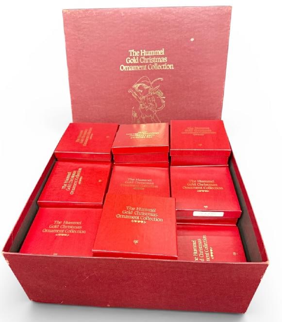 (30) HUMMEL Gold Christmas Ornaments, in boxes, as pictured, from local estate collection we are: (30) HUMMEL Gold Christmas Ornaments, in boxes, as pictured, from local estate collection we are selling?.