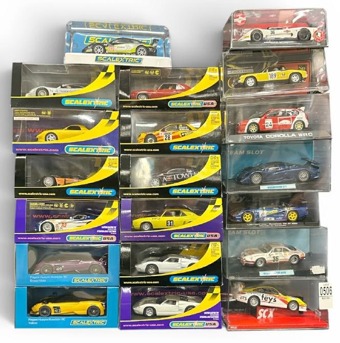 (20) slot cars in original cases, fine condition. This is PART III of the New England estate slot: (20) slot cars in original cases, fine condition. This is PART III of the New England estate slot car collection we are selling, just as we received them, unused, and overall fine condition?...