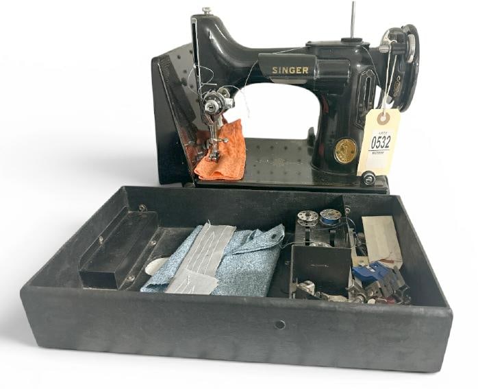 Singer Featherweight sewing machine in working order, has no cord or case, from home of Woman who (1 of 1)