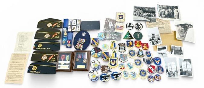 Archive of Peter Claussen WW II, Korean War, and Viet Nam military medals, photographs, hats, flight (1 of 11)