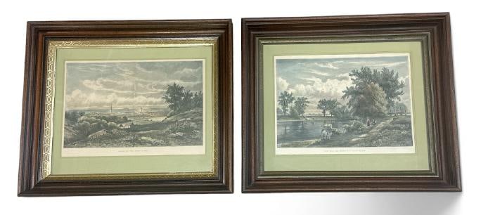 (2) KINGSTON, NY early framed prints in Victorian walnut frames, nice overall estate condition. ( (1 of 3)