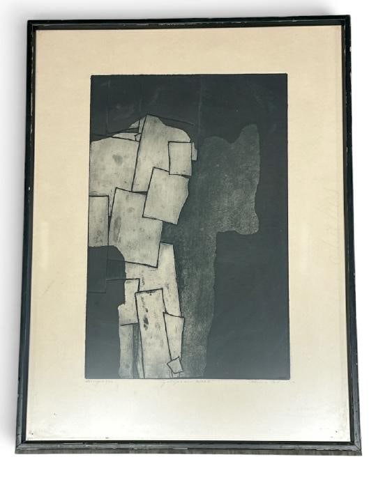 Minna Citron ( 1896-1991 ) limited edition signed print titled ( CYCLOPEAN WALL ), numbered 5 of 50 (1 of 4)