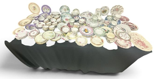 VERY BIG lot of misc. estate porcelains, some partial sets, cups, saucers, serving pieces, etc. A (1 of 5)