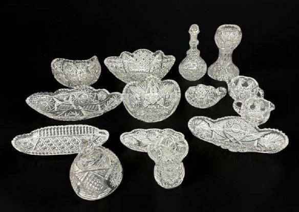 (14) pcs. of older cut glass from fine home in Hudson Valley, very nice overall condition?..just as (1 of 3)