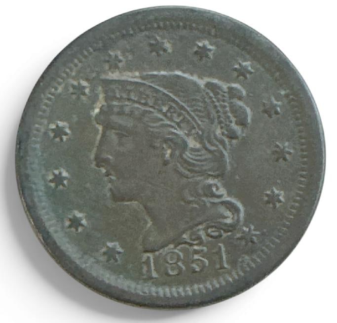 1851 Large Cent, nice estate condition. (1 of 2)