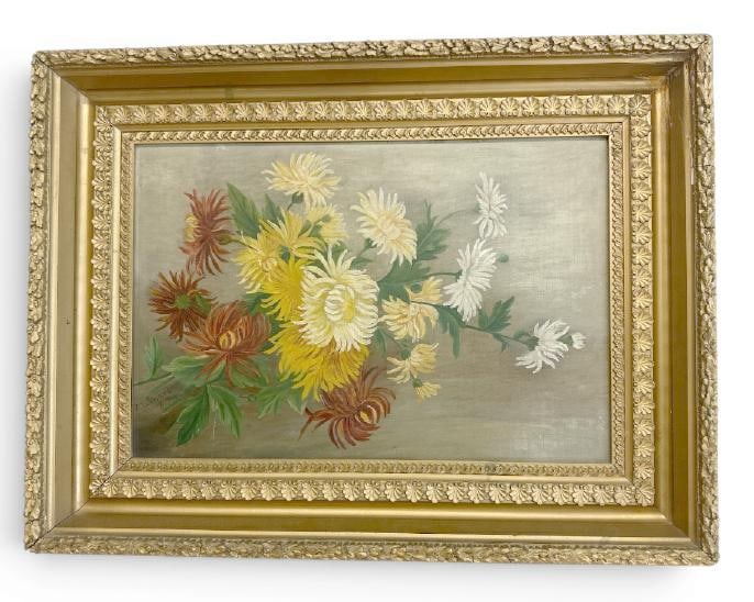 J T Seward o/c floral still life in period frame dated ( 1911 ), nice overall condition, from Hudson (1 of 4)