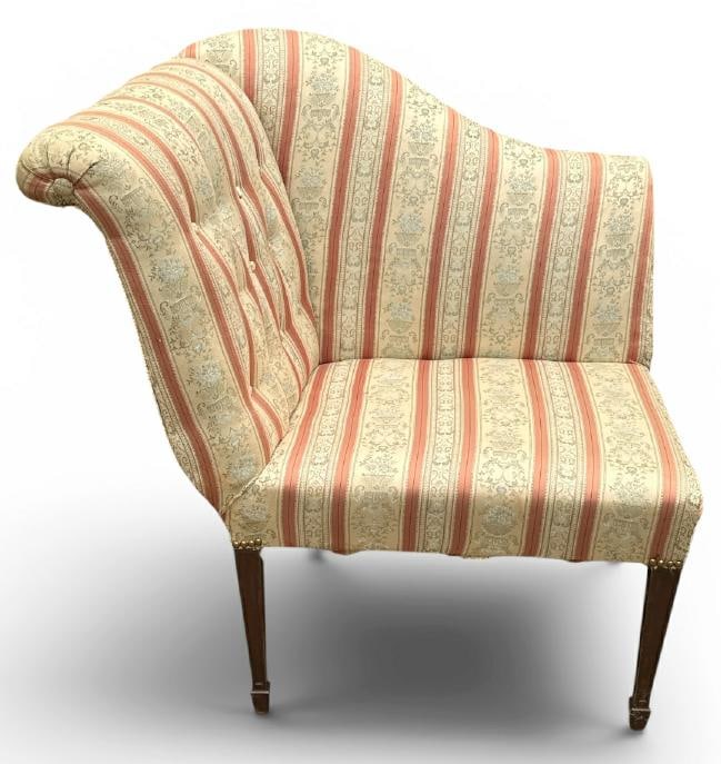 Circa 1920 decorative corner upholstered chair, from fine home in the Hudson Valley, nice overall (1 of 2)