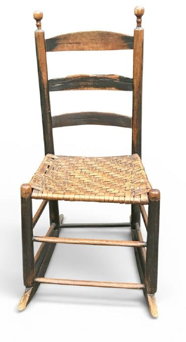 Early Hudson Valley primitive rocking chair, from Hudson Valley home, nice old patina and (1 of 2)