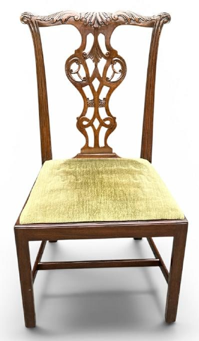 BAKER FURNITURE ( Historical Charleston Collection ) mahogany Chippendale form side chair, nice (1 of 3)
