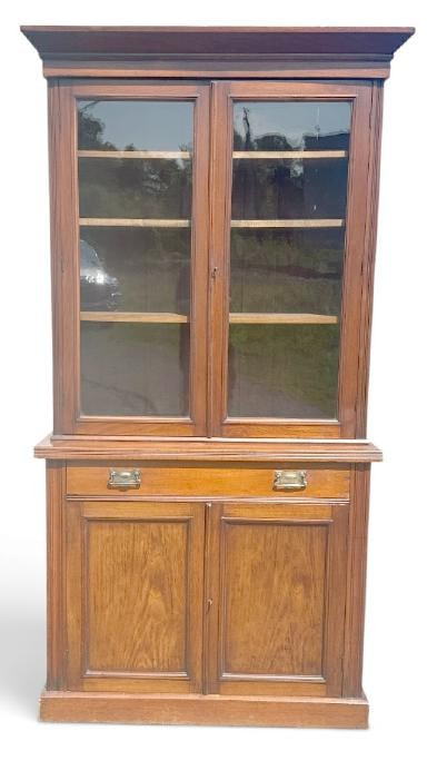 Very nice rosewood cabinet with shelves on top and storage underneath, 2 part, very clean, (1 of 3)