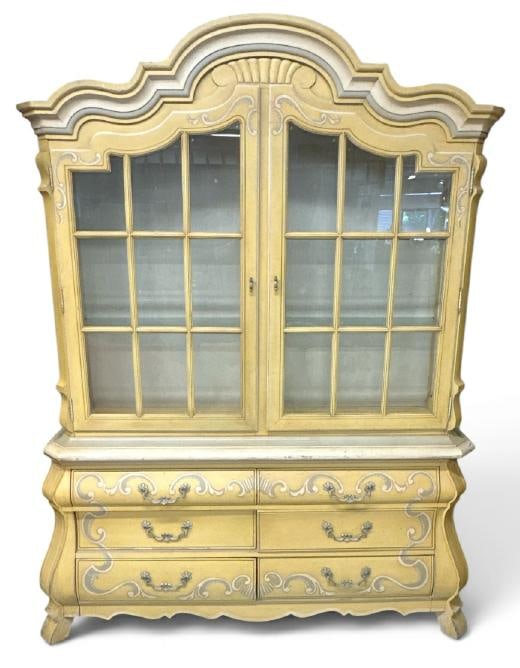 Vintage DREXEL Heritage French Provincial painted breakfront, from fine NYC apartment, in very nice (1 of 1)